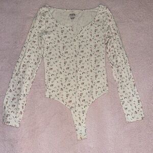 VS Pink floral bodysuit